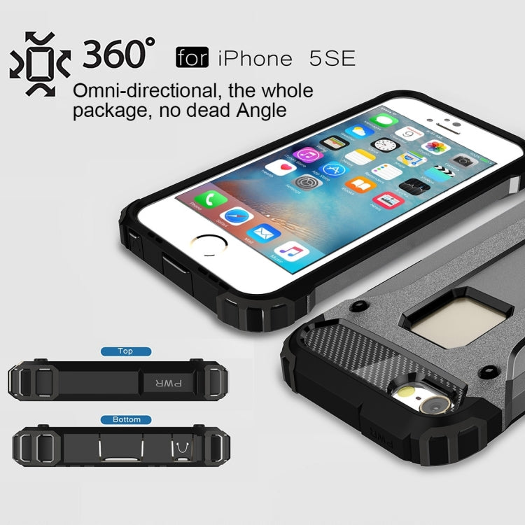 HYBRID ARMOR Tvrdený kryt pre Apple iPhone 5 / 5S / SE - silver