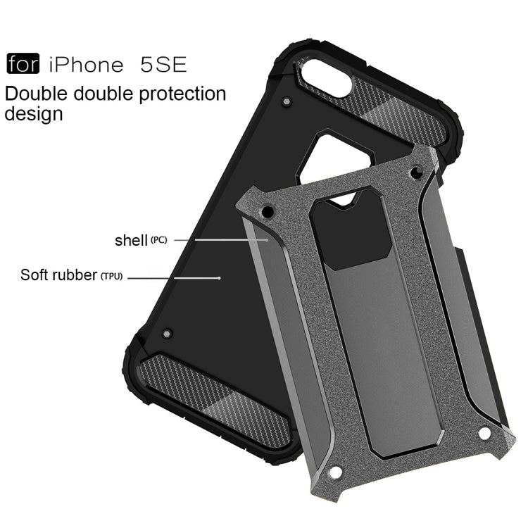 HYBRID ARMOR Tvrdený kryt pre Apple iPhone 5 / 5S / SE - silver