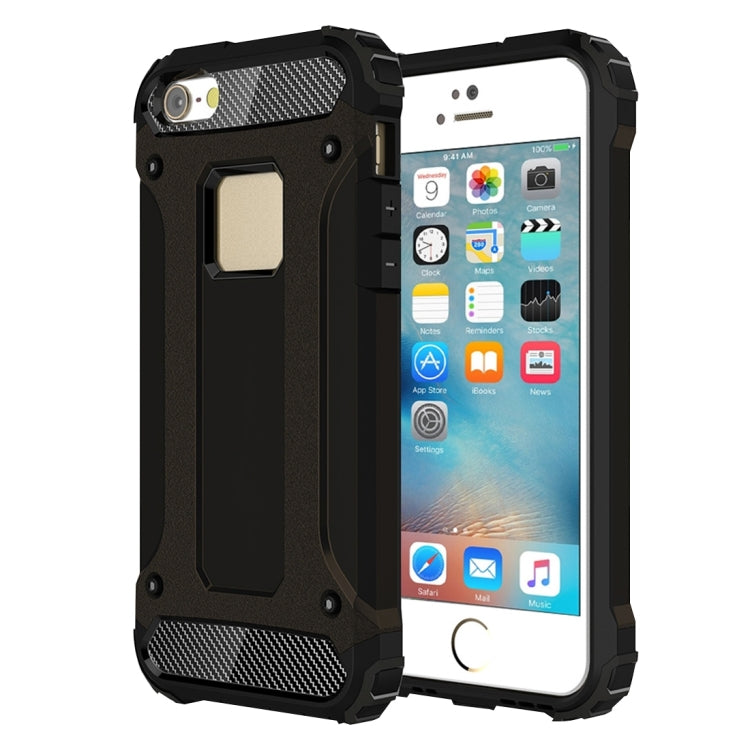 HYBRID ARMOR Tvrdený kryt pre Apple iPhone 5 / 5S / SE - čierny