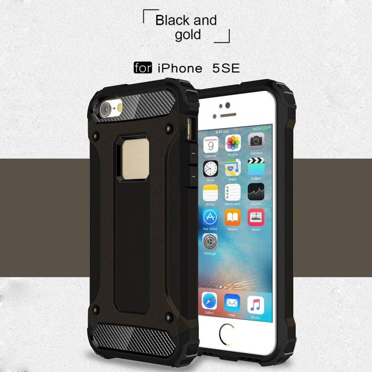 HYBRID ARMOR Tvrdený kryt pre Apple iPhone 5 / 5S / SE - čierny