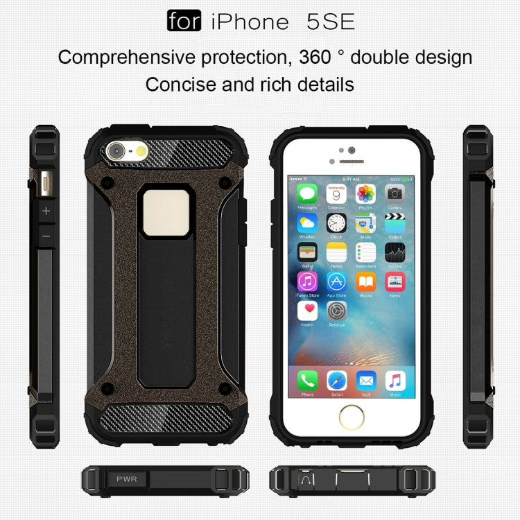 HYBRID ARMOR Tvrdený kryt pre Apple iPhone 5 / 5S / SE - čierny