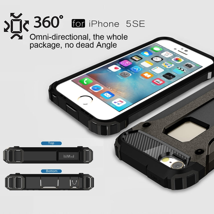 HYBRID ARMOR Tvrdený kryt pre Apple iPhone 5 / 5S / SE - čierny