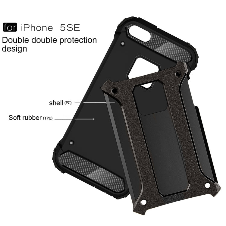 HYBRID ARMOR Tvrdený kryt pre Apple iPhone 5 / 5S / SE - čierny