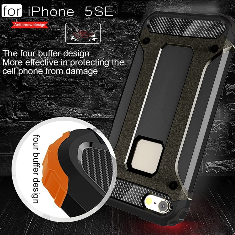 HYBRID ARMOR Tvrdený kryt pre Apple iPhone 5 / 5S / SE - čierny