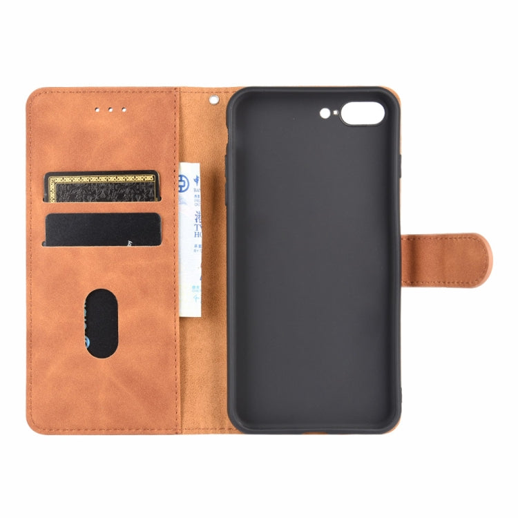 SOLID Knižkové puzdro pre Apple iPhone 7 Plus / iPhone 8 Plus - hnedé