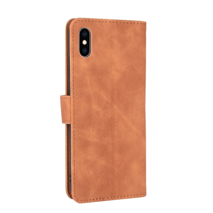 SOLID Knižkové puzdro pre Apple iPhone X / XS - hnedé
