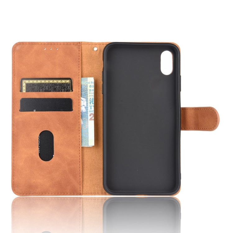 SOLID Knižkové puzdro pre Apple iPhone X / XS - hnedé
