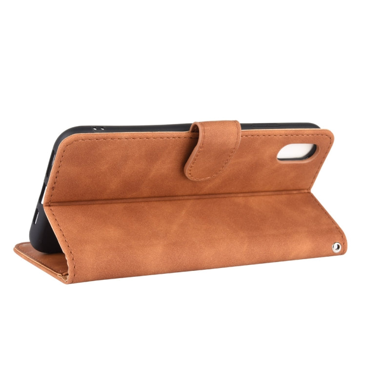 SOLID Knižkové puzdro pre Apple iPhone X / XS - hnedé