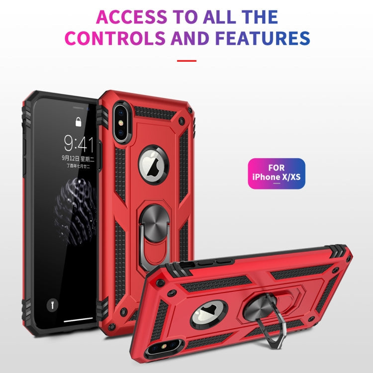 RING ARMOR Tvrdený kryt pre Apple iPhone X / XS - sivý