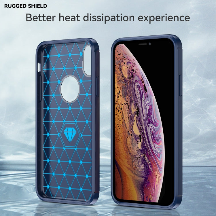 CARBON Zadný obal pre Apple iPhone X / XS - modrý