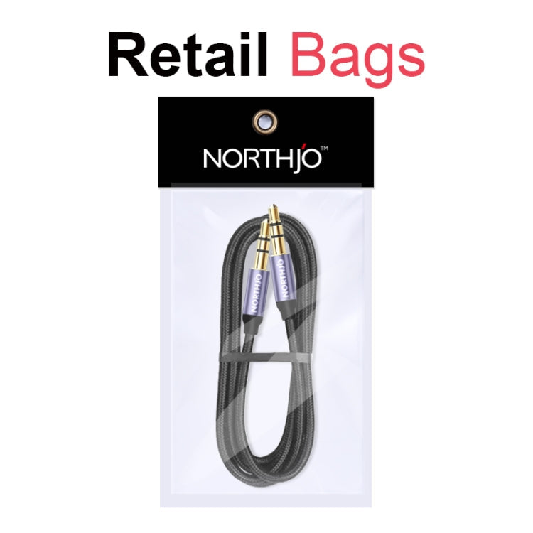 NORTHJO AUX Audio kábel 3-metrový (čierno modrý + pozlátený konektor)