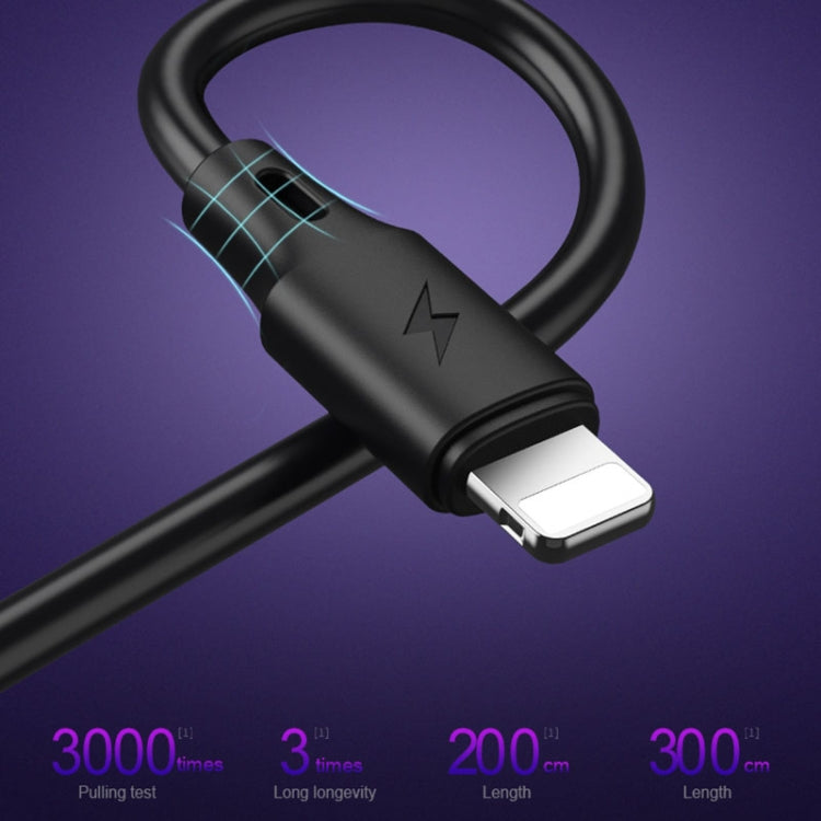 WK WDC-092 Micro USB Kábel - 3m 2.4A čierny