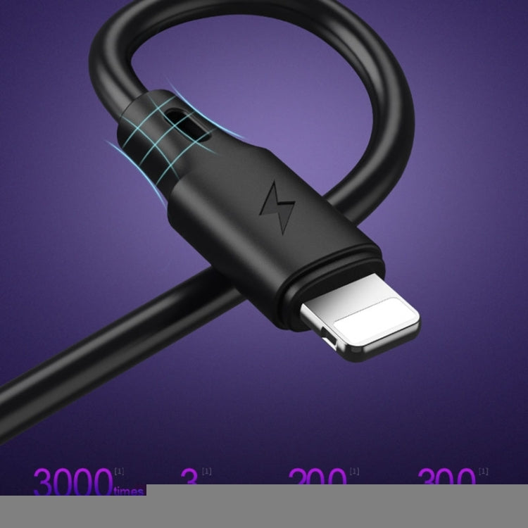 WK WDC-092 3m 2.4A Rýchlo nabíjací kábel USB na Lightning 8-Pin - 3m (čierny)