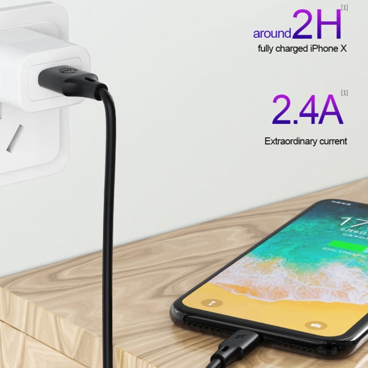WK WDC-092 3m 2.4A Rýchlo nabíjací kábel USB na Lightning 8-Pin - 3m (čierny)