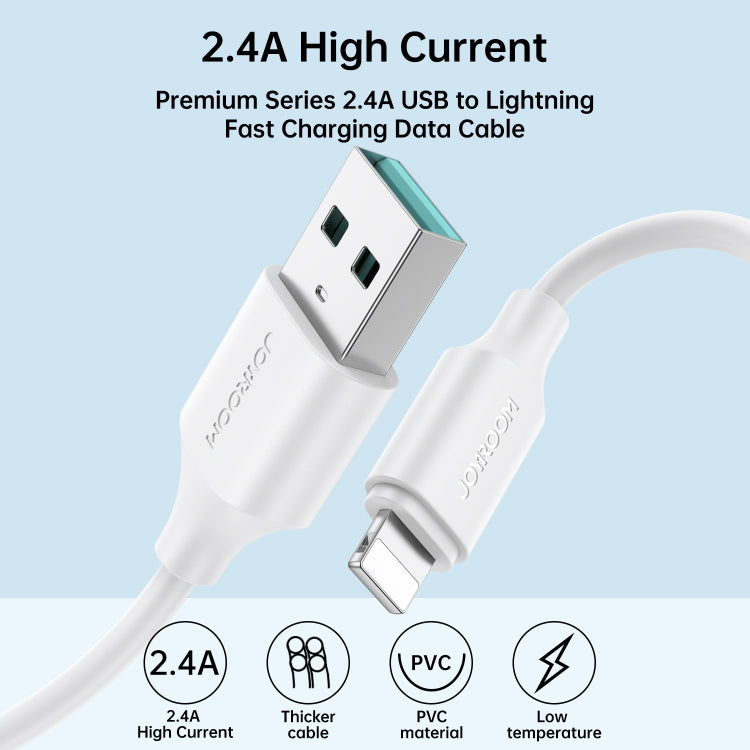 JOYROOM S-UL012A9 2.4A Rýchlo nabíjací kábel USB na Lightning 8-Pin - 2m (biely)