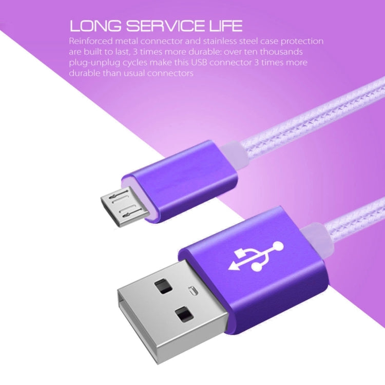 Woven 3A Micro USB kábel - 1m fialový
