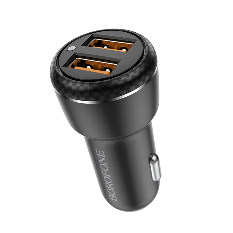 Borofone BZ17 Duálna auto nabíjačka s USB portami a QC3.0 (čierna)