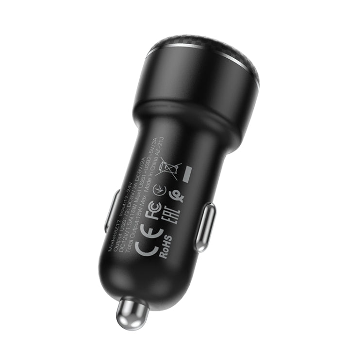 Borofone BZ17 Duálna auto nabíjačka s USB portami a QC3.0 (čierna)