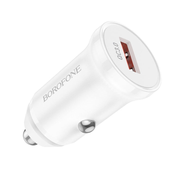 Borofone BZ18 Auto nabíjačka s jedným USB portom a QC3.0 (biela)