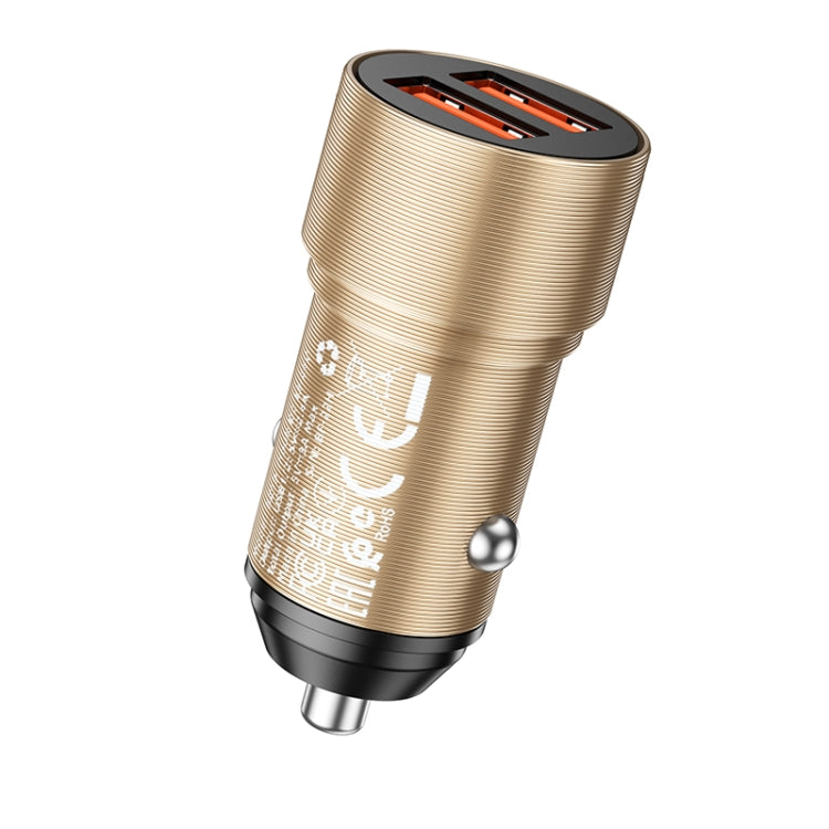 BOROFONE BZ19 Duálna auto nabíjačka s USB portami (zlatá)