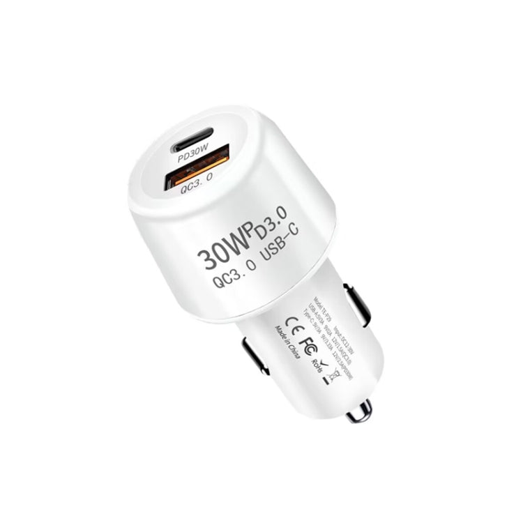 P29 48W QC3.0 18W USB Dvojpólový auto adaptér (biely)