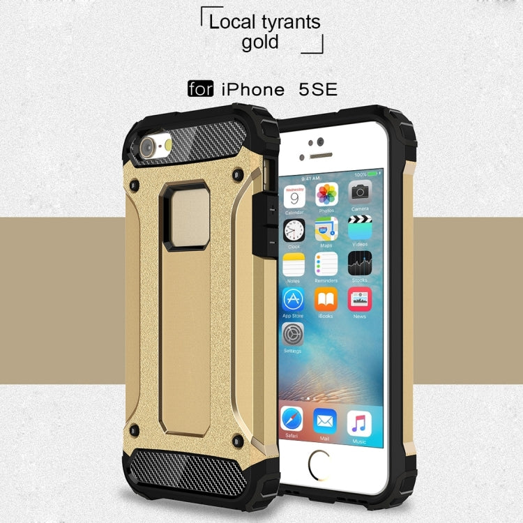 HYBRID ARMOR Tvrdený kryt pre Apple iPhone 5 / 5S / SE - zlatý