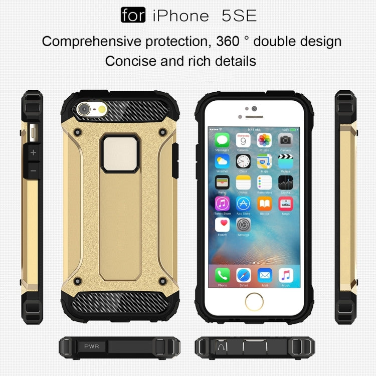 HYBRID ARMOR Tvrdený kryt pre Apple iPhone 5 / 5S / SE - zlatý