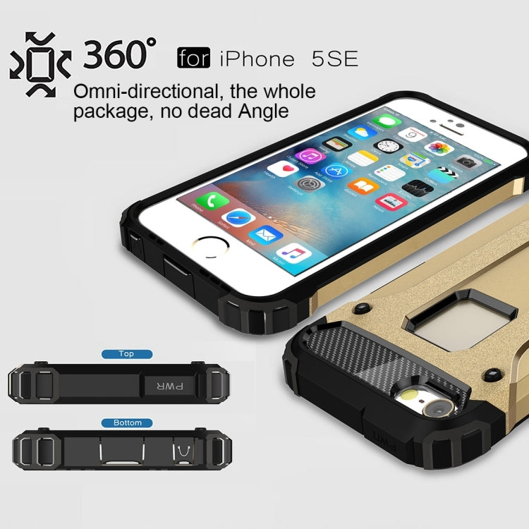 HYBRID ARMOR Tvrdený kryt pre Apple iPhone 5 / 5S / SE - zlatý