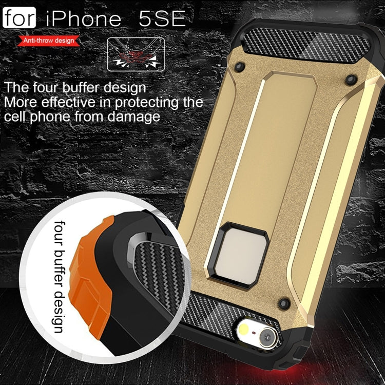HYBRID ARMOR Tvrdený kryt pre Apple iPhone 5 / 5S / SE - zlatý