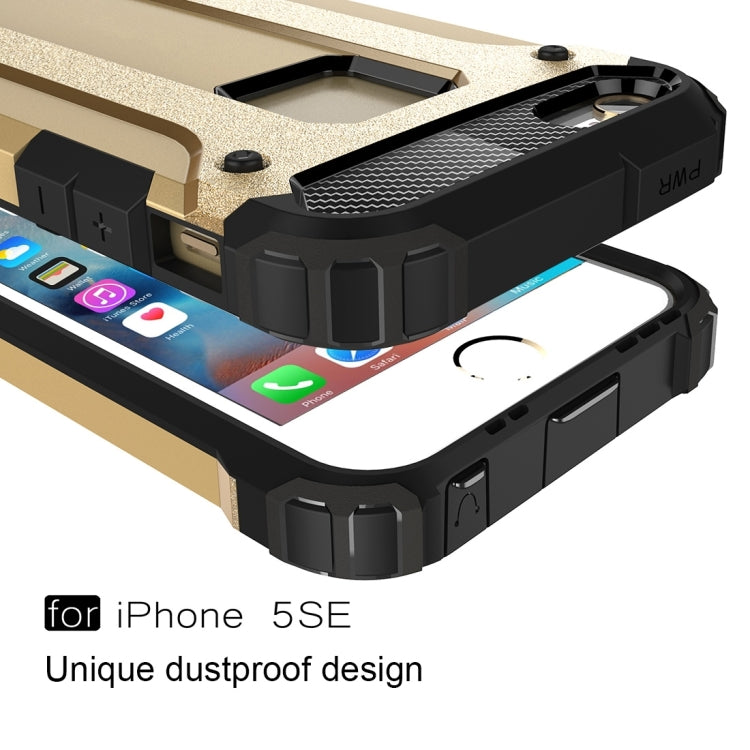 HYBRID ARMOR Tvrdený kryt pre Apple iPhone 5 / 5S / SE - zlatý