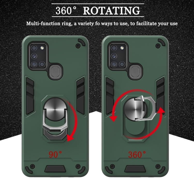 RING HOLDER ARMOR Tvrdený kryt pre Samsung Galaxy A21s - čierny