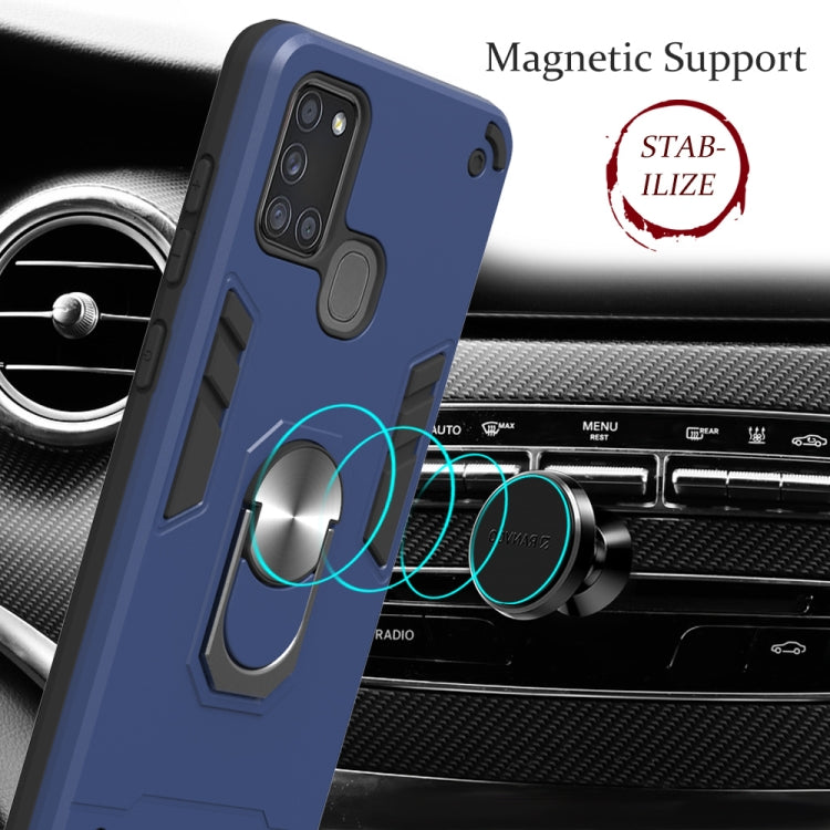 RING HOLDER ARMOR Tvrdený kryt pre Samsung Galaxy A21s - čierny