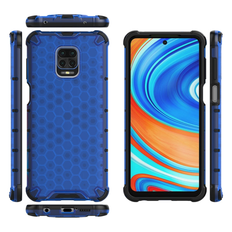 HONEYCOMB Tvrdený kryt pre Xiaomi Redmi Note 9S / Note 9 Pro - modrý