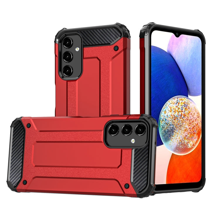 HYBRID ARMOR Tvrdený kryt na Samsung Galaxy A14 / A14 5G - červený