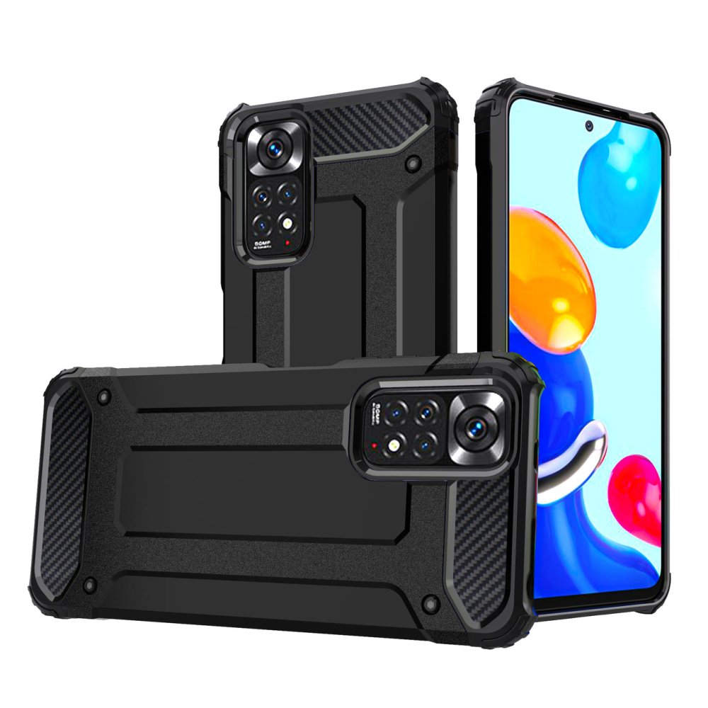 HYBRID ARMOR Tvrdený kryt na Xiaomi Redmi Note 11 / 11s - čierny
