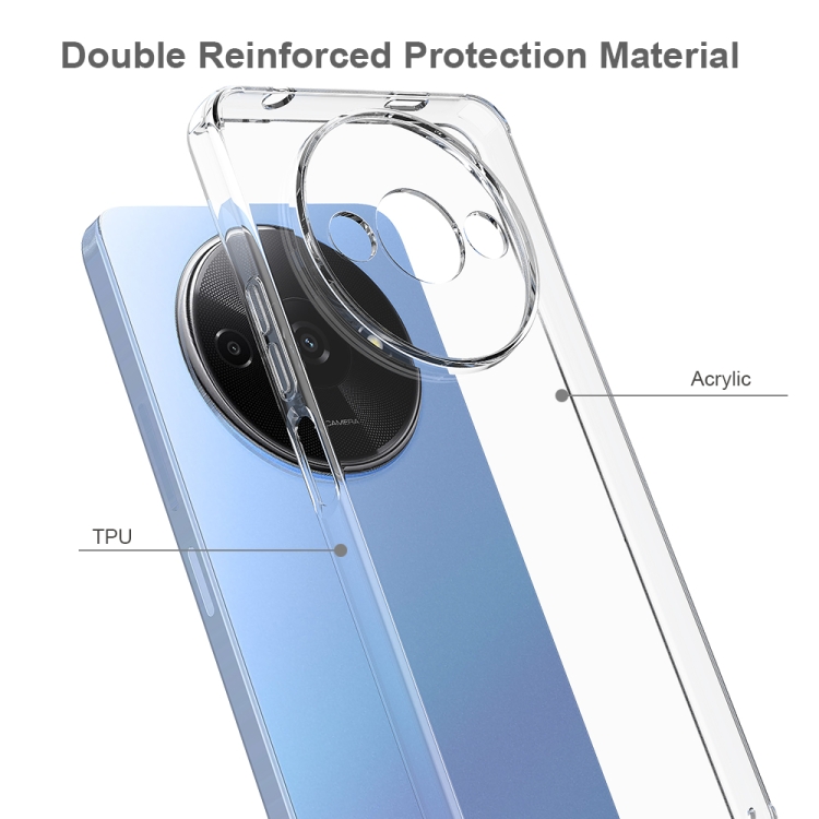 2.00mm Transparentný Zadný kryt pre Xiaomi Redmi A3 - priesvitný