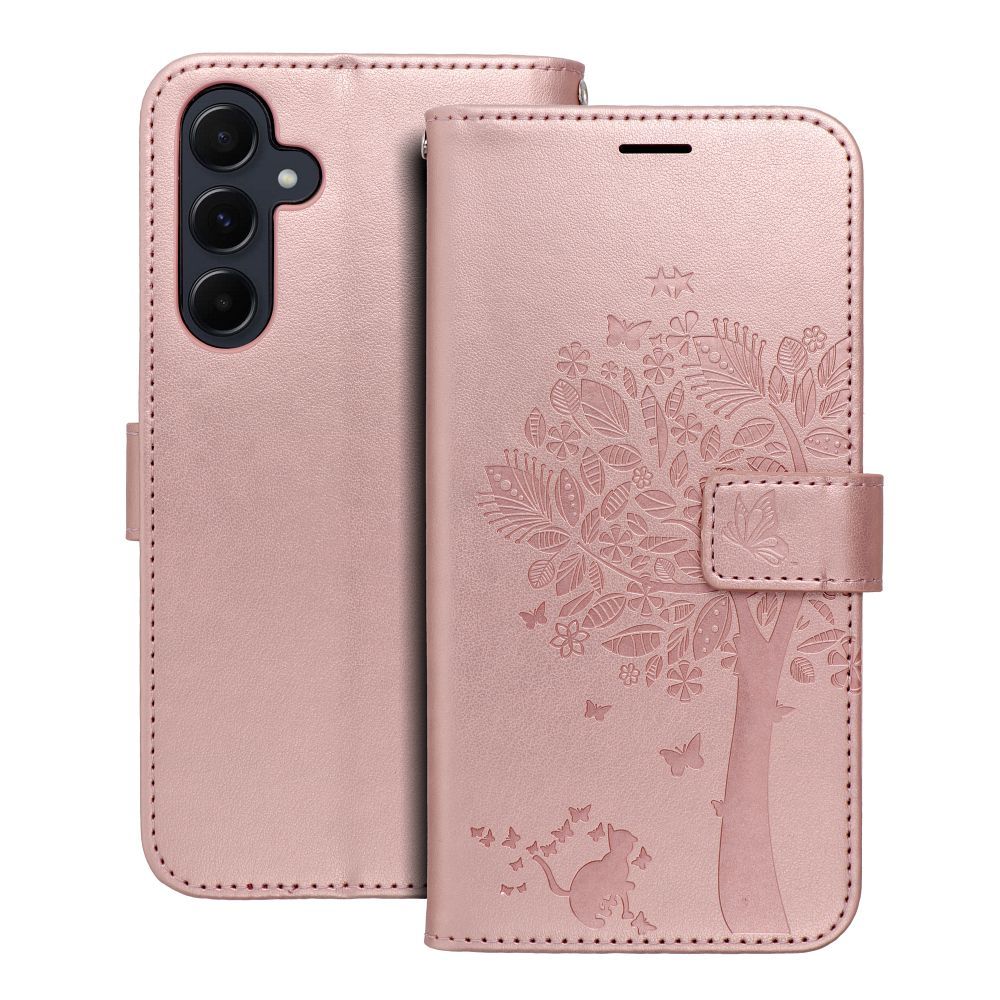 MEZZO Knižkové puzdro pre Samsung Galaxy A55 5G - TREE (ružové)
