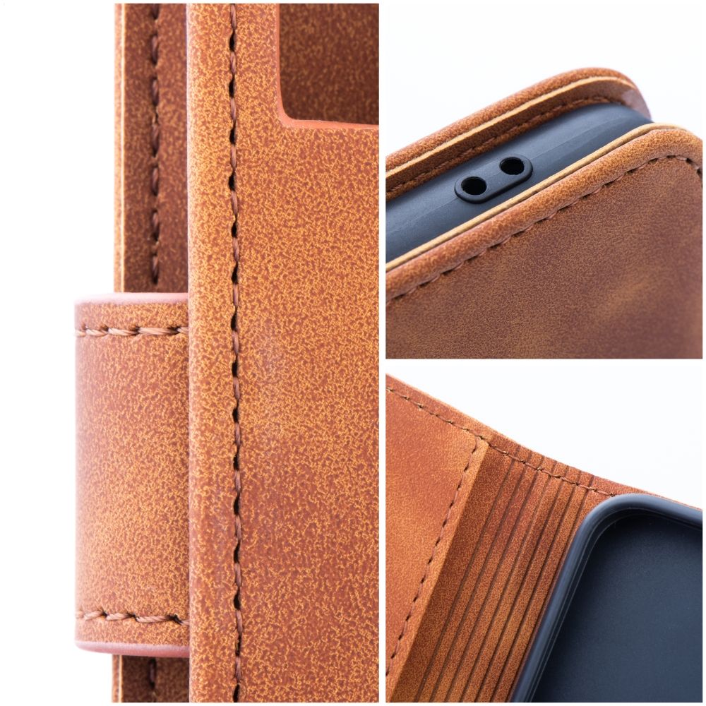 TENDER Knižkové puzdro pre Xiaomi Redmi Note 13 5G - hnedé