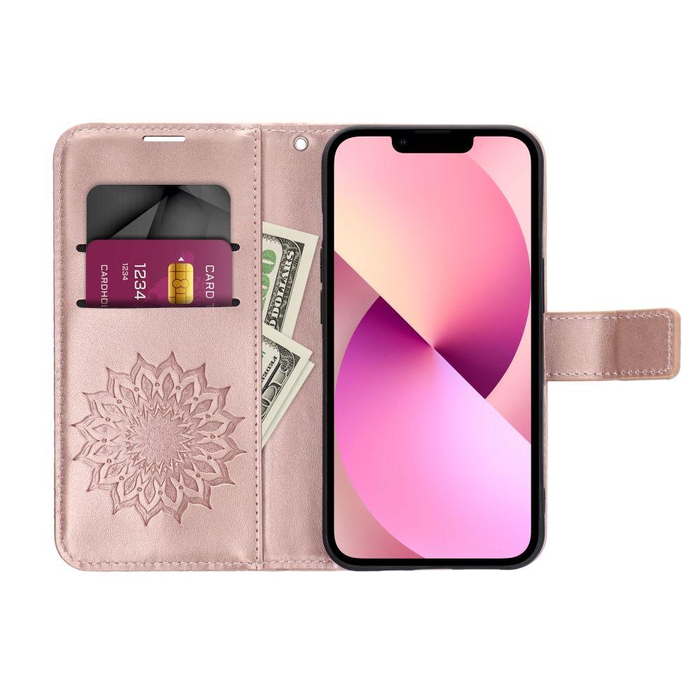 MEZZO Knižkové puzdro pre Xiaomi Redmi Note 13 PRO+ 5G - MANDALA ružové