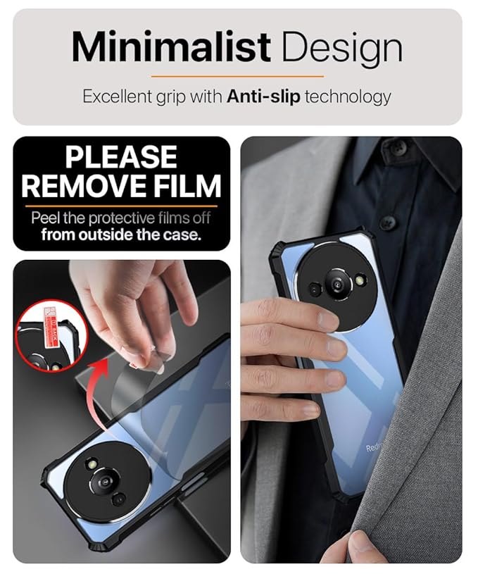 ANTI-DROP Zadný kryt pre Xiaomi Redmi A3 - čierny
