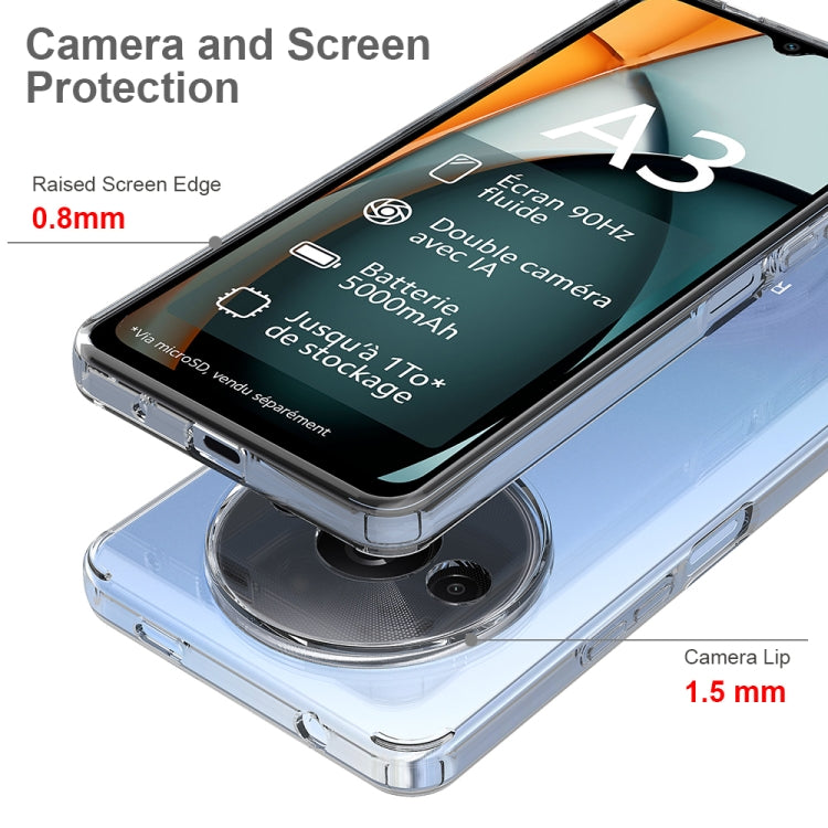 Transparentný 2mm Zadný kryt pre Xiaomi Redmi A3 - priesvitný