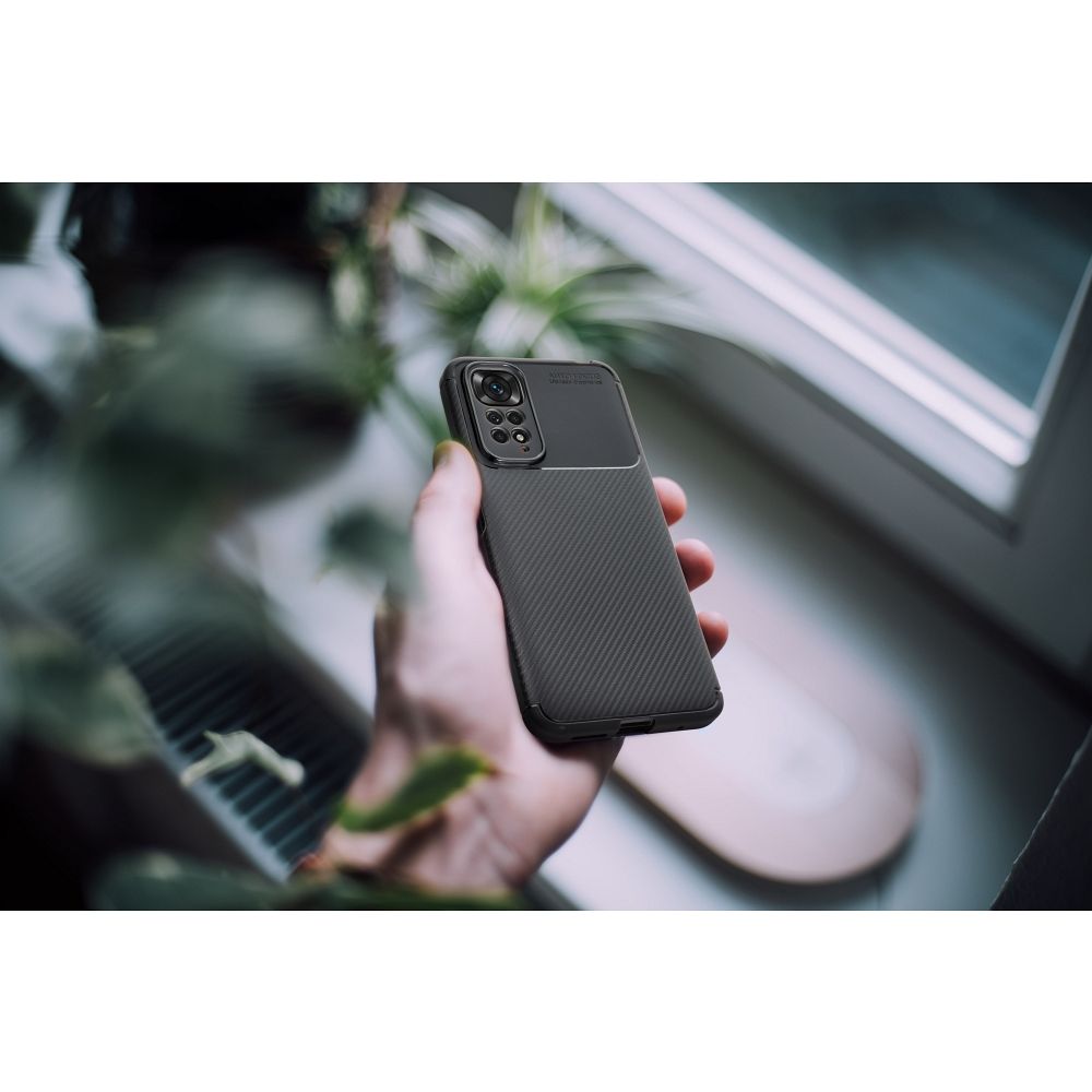 CARBON PREMIUM Zadný kryt pre Xiaomi Redmi 13C / POCO C65 - čierny