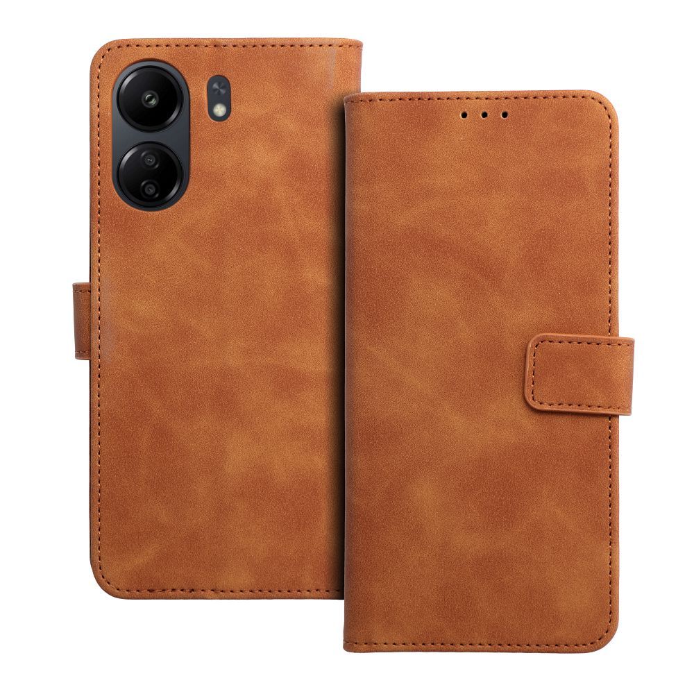 TENDER Knižkové puzdro pre Xiaomi Redmi 13C / POCO C65 - hnedé