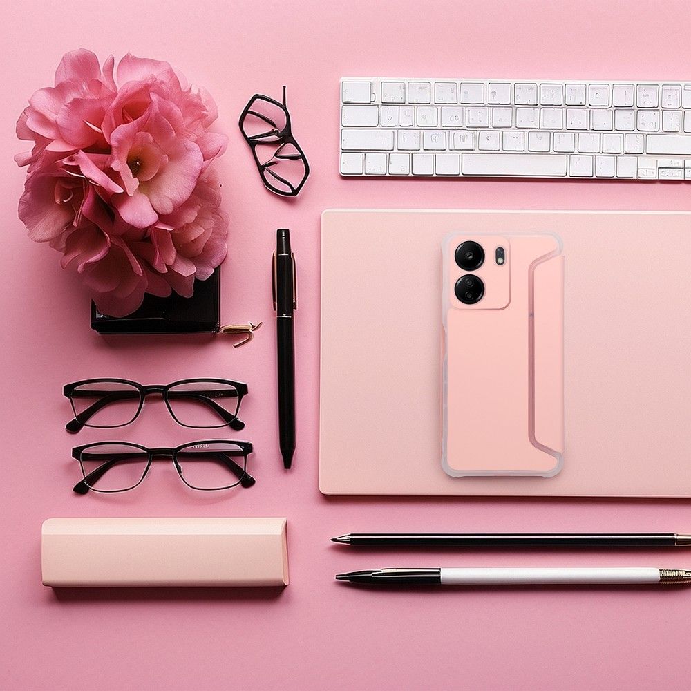 PIANO Knižkové puzdro pre Xiaomi Redmi 13C / POCO C65 - oranžové