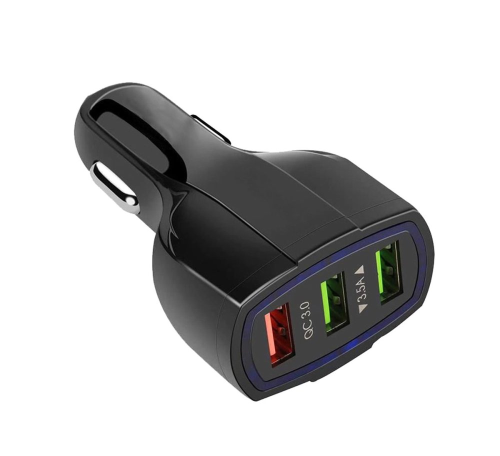 APT PLS34F Nabíjačka do auta Quick Charge 3.0 3xUSB čierna