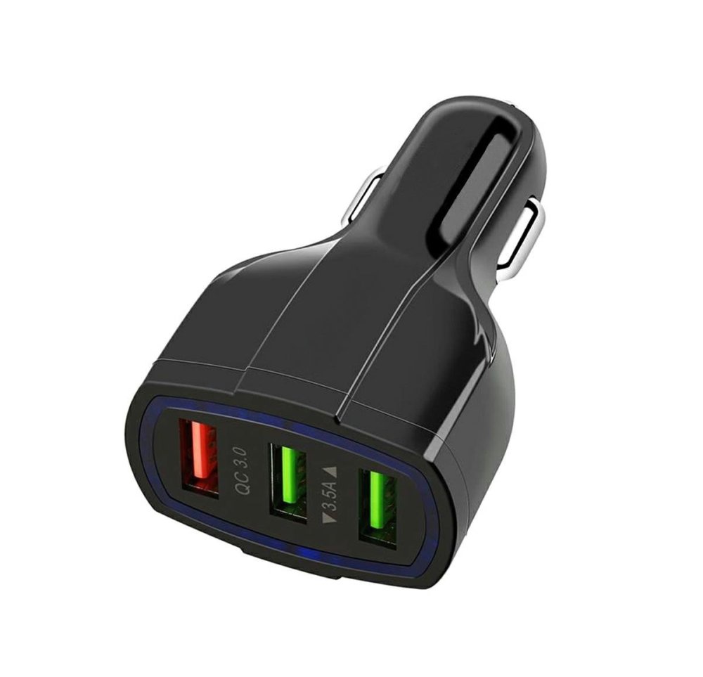 APT PLS34F Nabíjačka do auta Quick Charge 3.0 3xUSB čierna