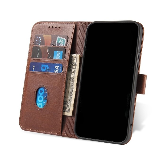 SKLO + PUZDRO 2v1 pre Motorola Moto G42 - Peňaženkové puzdro BUCKLE hnedé