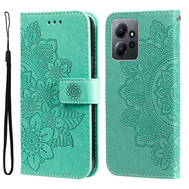 SKLO + PUZDRO 2v1 pre Xiaomi Redmi Note 12 - Knižkové MANDALA zelené