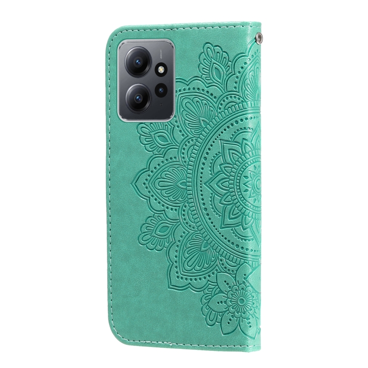 SKLO + PUZDRO 2v1 pre Xiaomi Redmi Note 12 - Knižkové MANDALA zelené