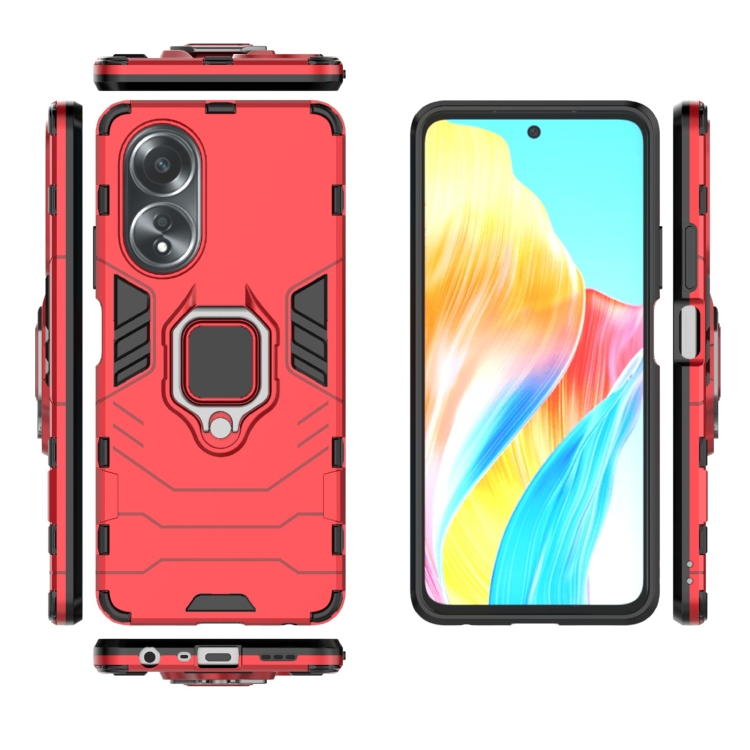 Ochranný kryt na Oppo A58 – Ring Armor, červený